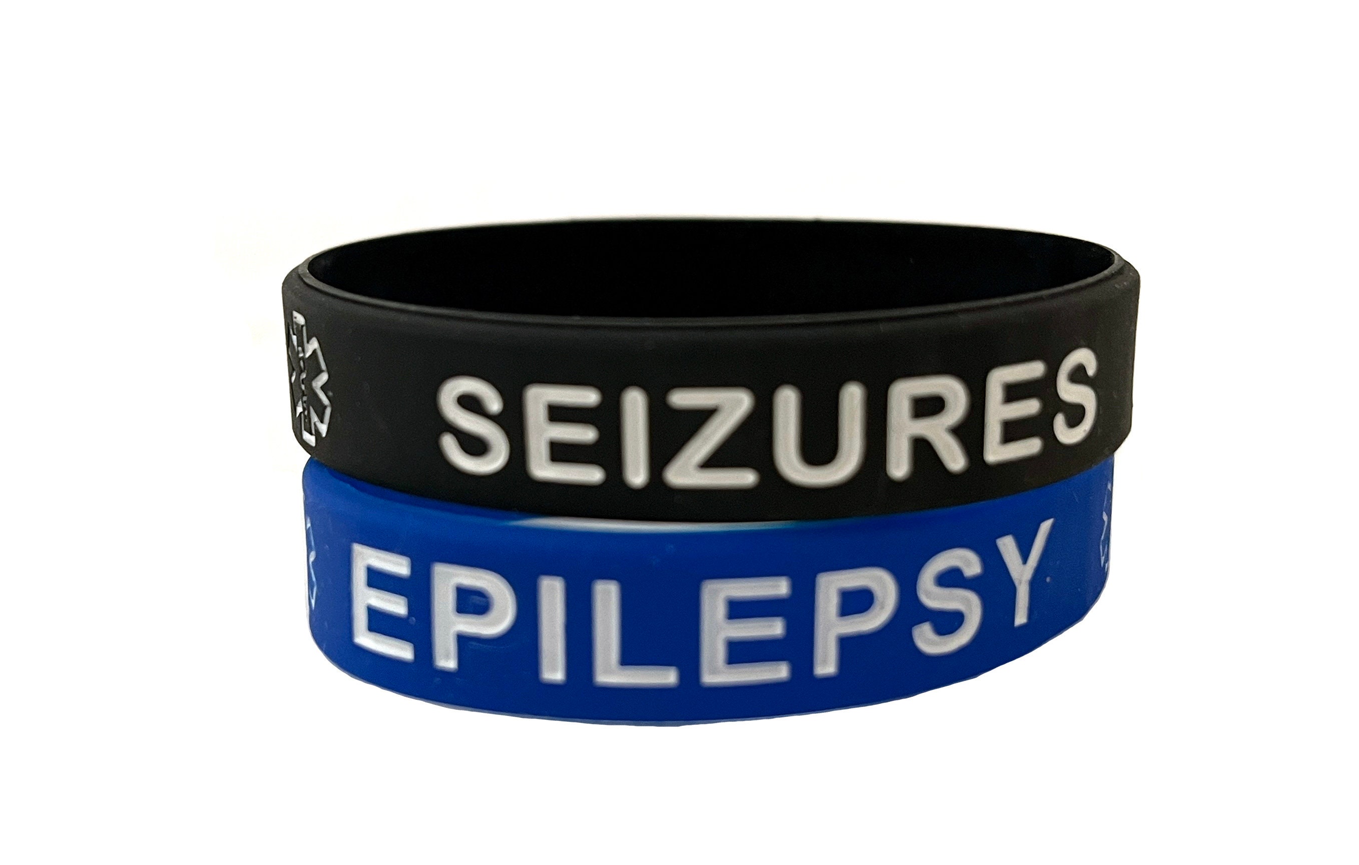 Child Youth XS Adult Epilepsy and Seizures Silicone Bracelet 2 Pc Set 3 Color Choices Etsy