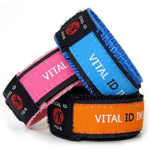 Child Kid Adjustable Safety Vital ID Bracelet Orange