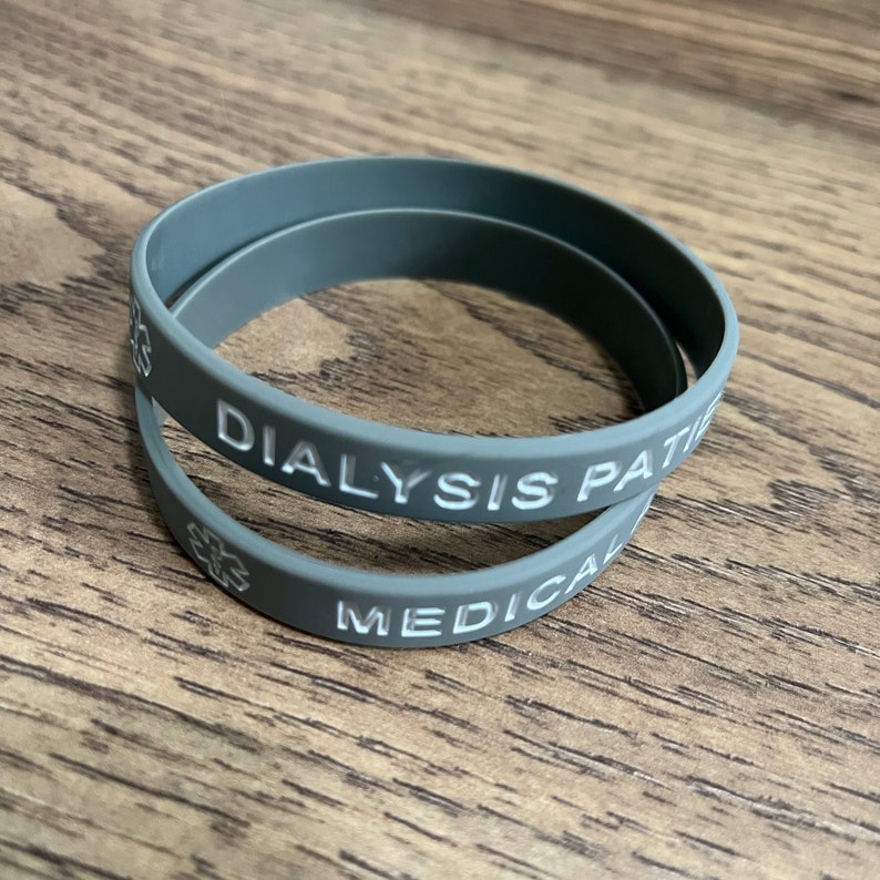 Dialysis Patient Adult Silicone Medical Alert Bracelets Lot of Etsy