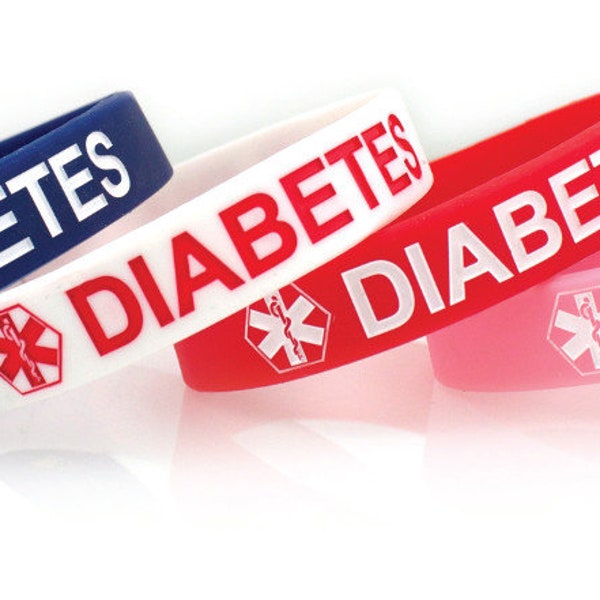 CLEARANCE! Kids Youth XS Adult Diabetes Silicone Medical Bracelet