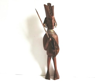 アフリカの彫像 マサイ族の戦士の像 - Etsy 日本