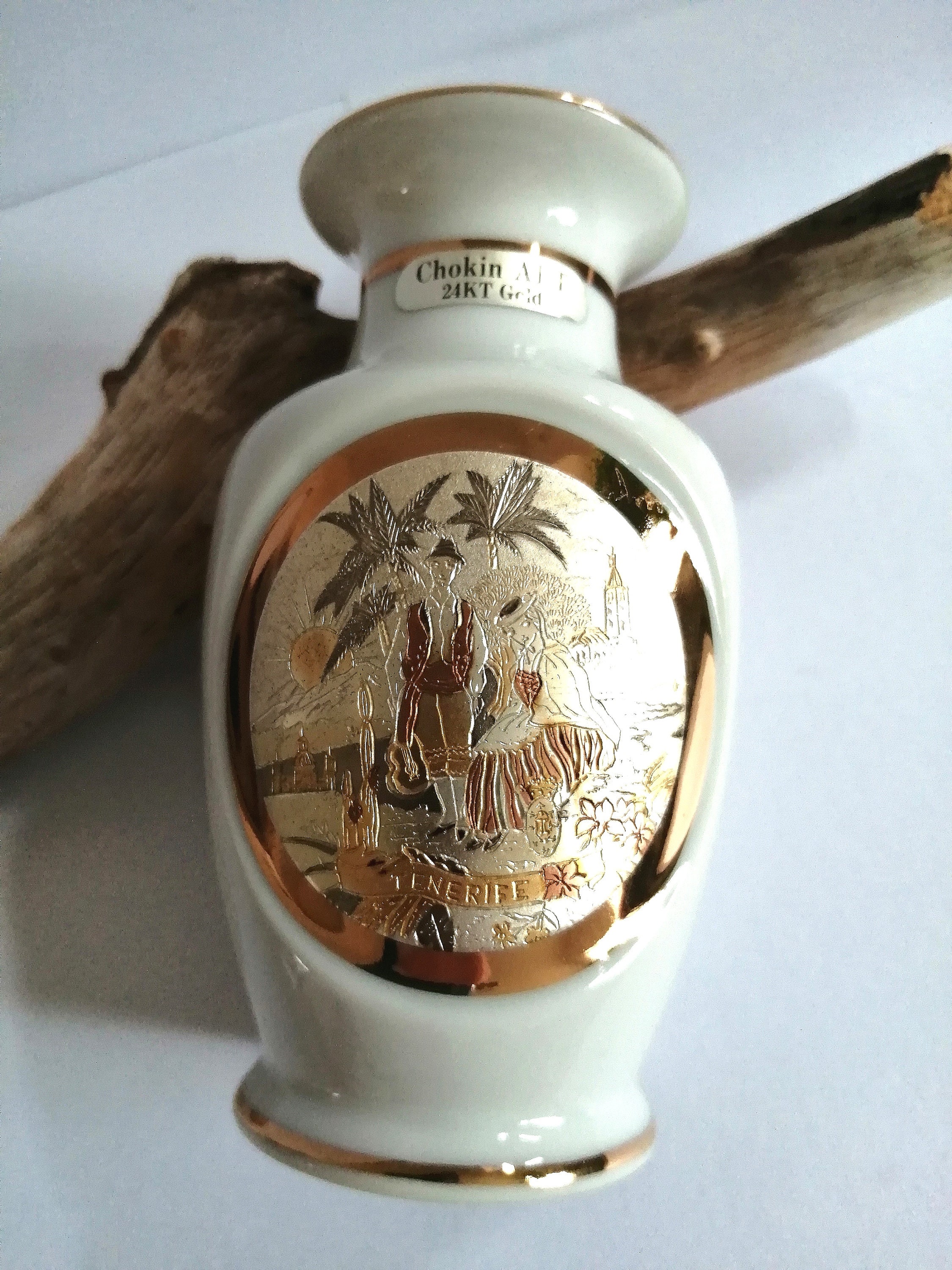 Minimalist Vintage Chokin Art 24 Kt Gold Gild Porcelain Minimalist Vintage Chokin Art 24 Kt Gold Gild Porcelain