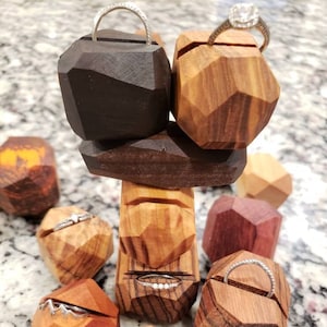 Natural and unique wooden ring display stones. Stacking stones for jewelry display. Display your rings with these beautiful wood stones