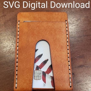 Leder Kartenhalter SVG Cut File. DIY schlankes Leder Portemonnaie Design Glowforge Bereit. Vorgestanzt Löcher! Digital Item Leder Portemonnaie Muster