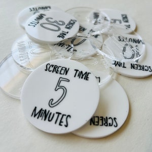 Screen time tokens for kids & toddlers / Phone, Tablet tracker tokens / Chore tokens / Back to school