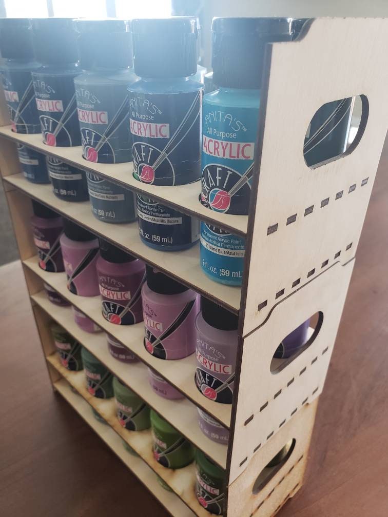 SVG Cut File for 2 Oz Craft Paint Stackable Tote Storage Organizer ...