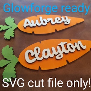 愛らしいイースターバスケットの名前タグ SVG カットファイルのみ | Gigital アイテム | イースターエッグのギフトタグのアイデア Glowforge で作成されたパーソナライズされたギフトタグ