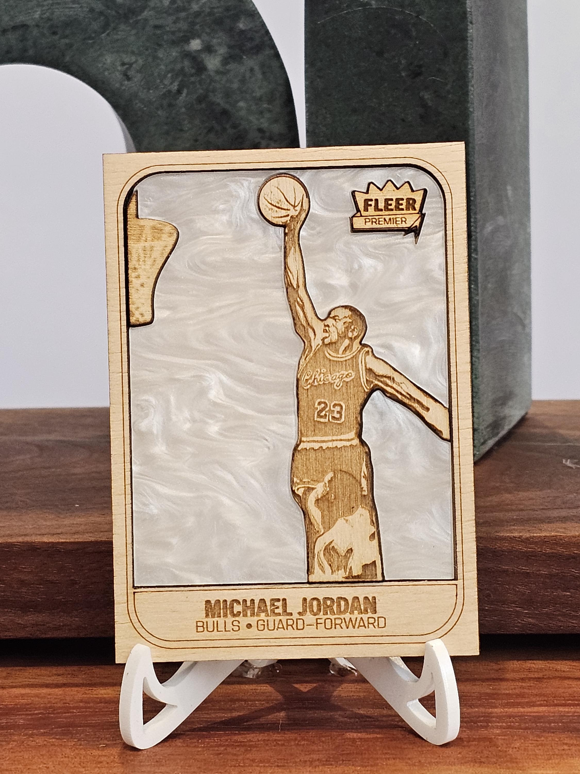 Mj Rook Card Custom Michael Jordan Rookie Card 1986-87 Fleer Jordan Rookie Wooden ...