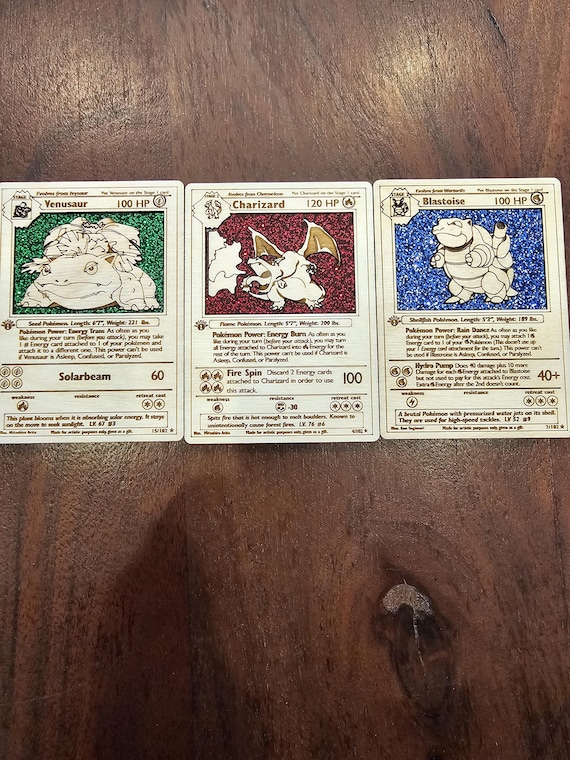 Custom Wooden Pokemon Cards - All Fossil, Base Set, and Jungle Cards Available! Makes Great Christmas Gifts for Any Pokemon Fan! All 151 - Etsy Custom Wooden Pokemon Cards - All Fossil, Base Set, and Jungle Cards Available! Makes Great Christmas Gifts for Any Pokemon Fan! All 151 - Etsy