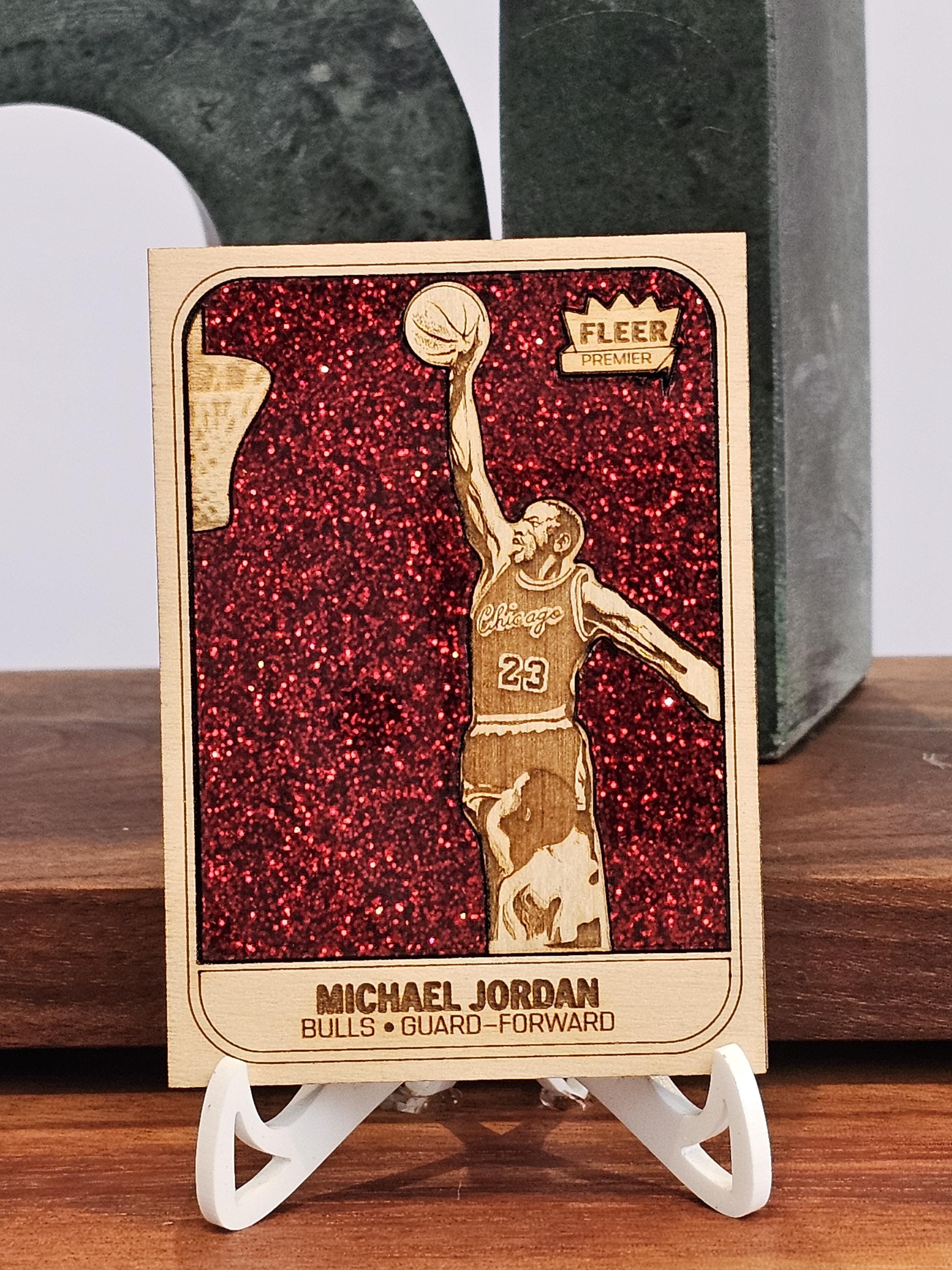 Mj Rook Card Custom Michael Jordan Rookie Card 1986-87 Fleer Jordan Rookie Wooden ...