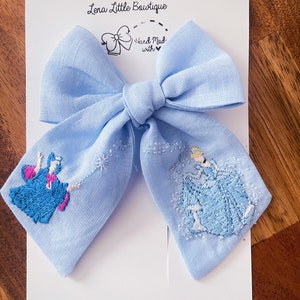 Fairy godmother & Cinderella Hand embroidery/Cinderella Bow/Princess Bow