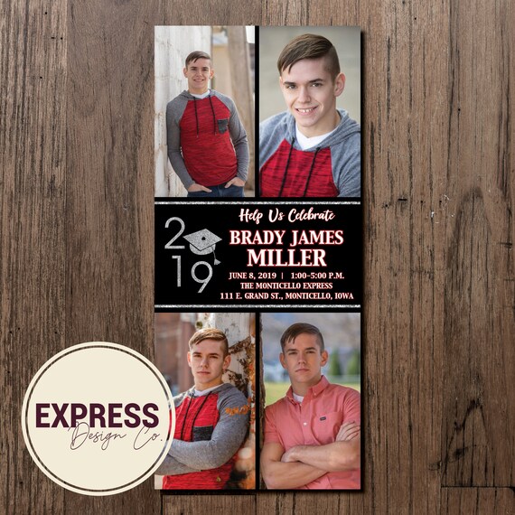 CUSTOMIZED Graduation School Colors With Silver Photo Grad - Etsy