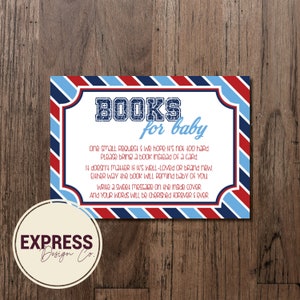 INSTANT DOWNLOAD Baseball Movie Baby Shower Invitation, Books for Baby, Book Instead of Card