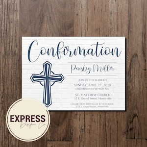 CUSTOMIZED Boy or Girl Confirmation Invitation