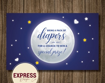 To the Moon and Back Diaper Raffle Card
