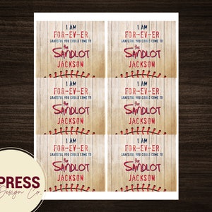 CUSTOMIZED Baseball Movie Birthday Favor Labels