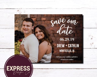 CUSTOMIZED Save Our Date Wedding Save the Date Engagement Photo Card