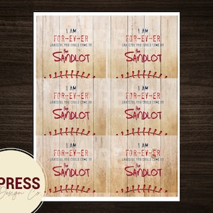 INSTANT DOWNLOAD Baseball Movie Birthday Favor Labels