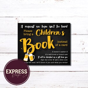 INSTANT DOWNLOAD A Baby is Brewing Books for Baby, Baby Books, Book Instead of a Card, Baby Shower Invitation Insert