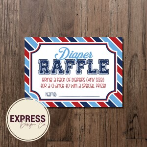 INSTANT DOWNLOAD Baseball Movie Baby Shower Invitation, Diaper Raffle