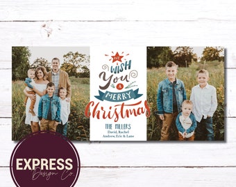 CUSTOMIZED We Wish You A Merry Christmas, Photo Christmas and Holiday Card