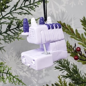 Serger Sewing Machine Christmas Ornament / Classic Holiday Decor / Seamstress Gift / Handmade Christmas Ornament / Mirror Charm