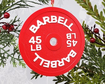 Weight Plate Ornament / Athletic Trainer Stocking Stuffer / Barbell Crossfit Weightlifting Powerlifting Strongman Decoration