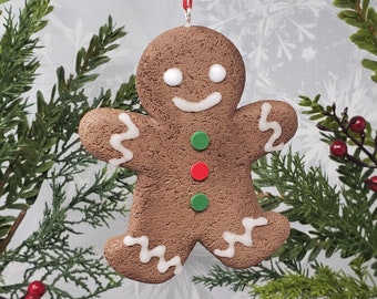 Gingerbread Man Ornament / Fake Christmas Baking Decoration Artificial Realistic Life Size Food Xmas Photography Prop Christmas Gift