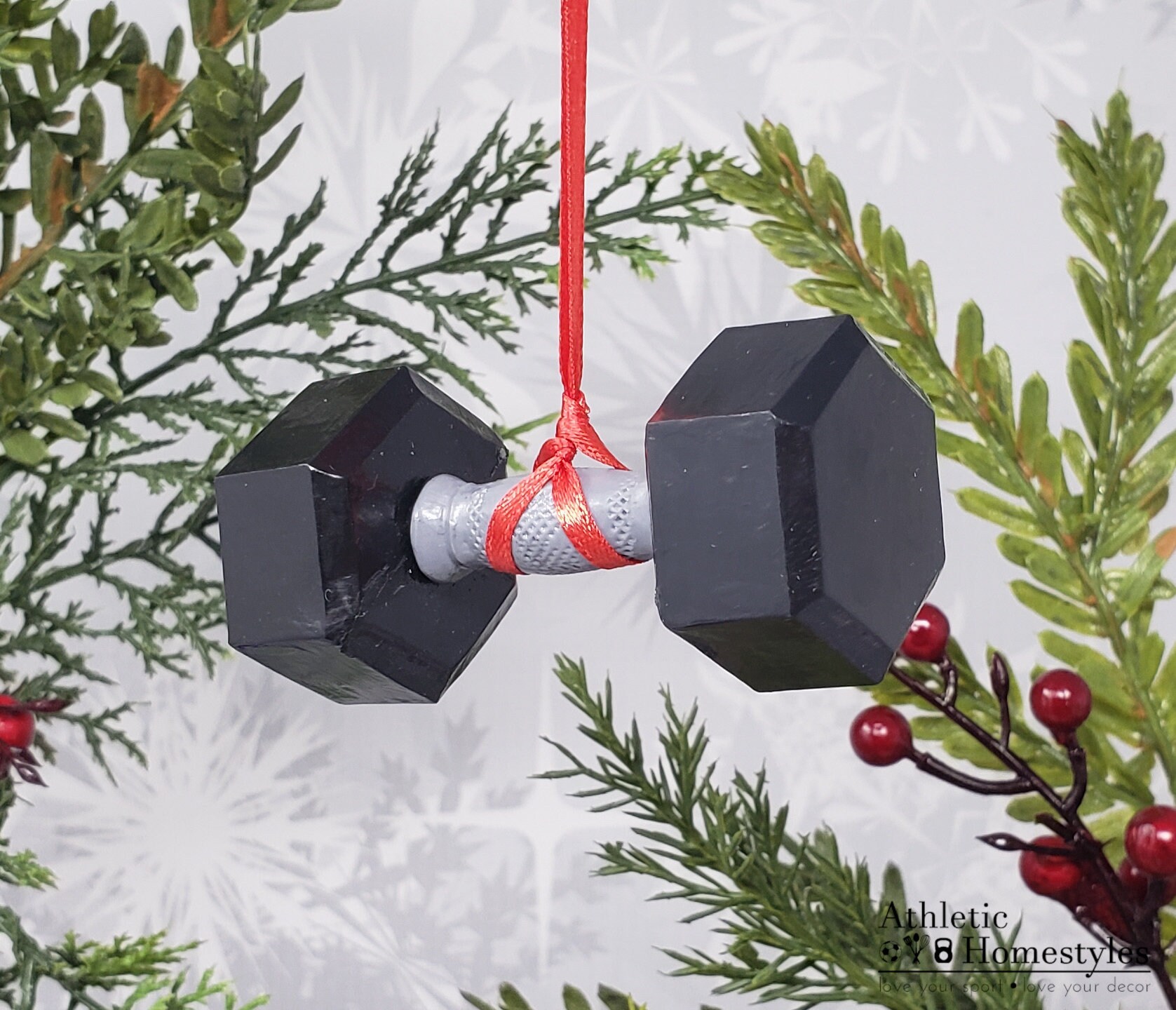 Dumbbell Christmas Ornament / Car Mirror Charm Hanging | Etsy