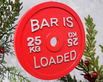 Barbell Plate Christmas Ornament, Weightlifting Gift