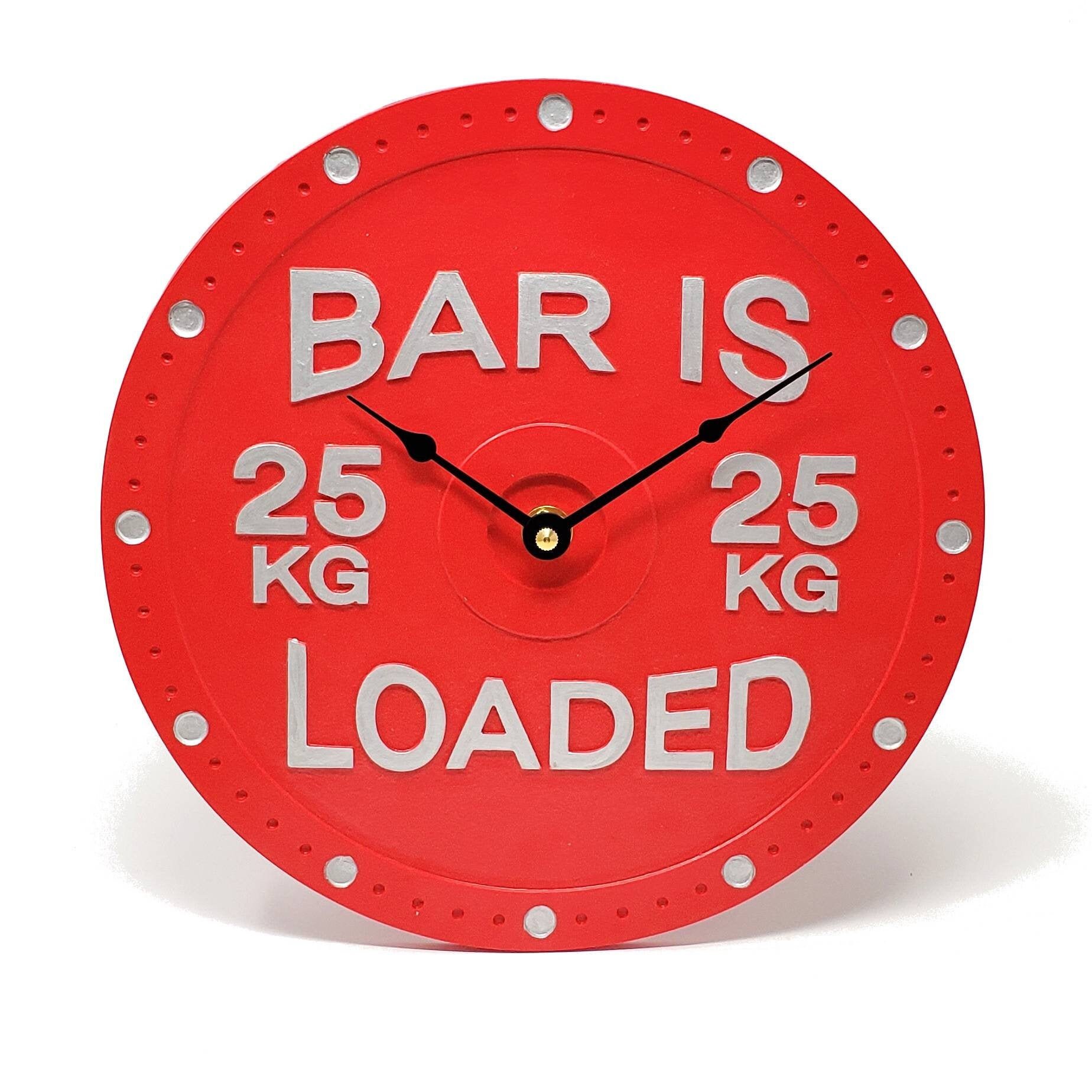 Barbell Wall Clock Bar is Loaded 25kg Weight Plate / Home Etsy