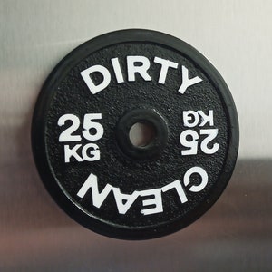 Clean Dirty Magnet - Barbell Dishwasher Decoration / Crossfit Weightlifting Powerlifting Strongman Gift
