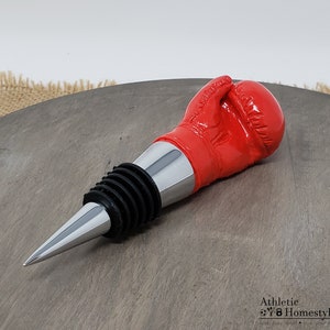 Boxing Glove Wine Bottle Stopper - Handmade Resin UFC Decor image 7