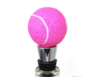 Tennis Ball Wine Bottle Stopper / Tennis Player Gift / Stocking Stuffer / Wedding Centerpiece / Outdoor Sports