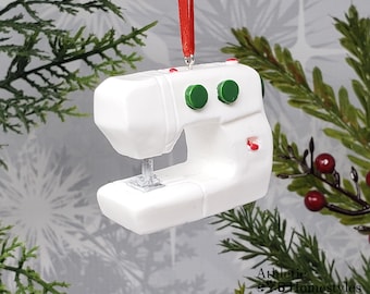 Handgemaakt naaimachineornament, kerstcadeau naaister
