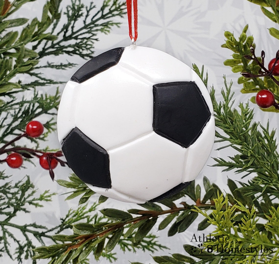 Soccer Christmas Ornament Personalized Soccer Ball Christmas Etsy