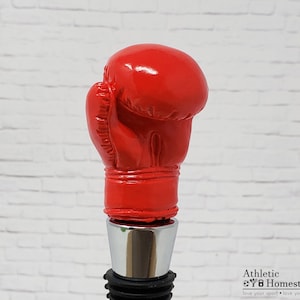 Boxing Glove Wine Bottle Stopper - Handmade Resin UFC Decor image 1