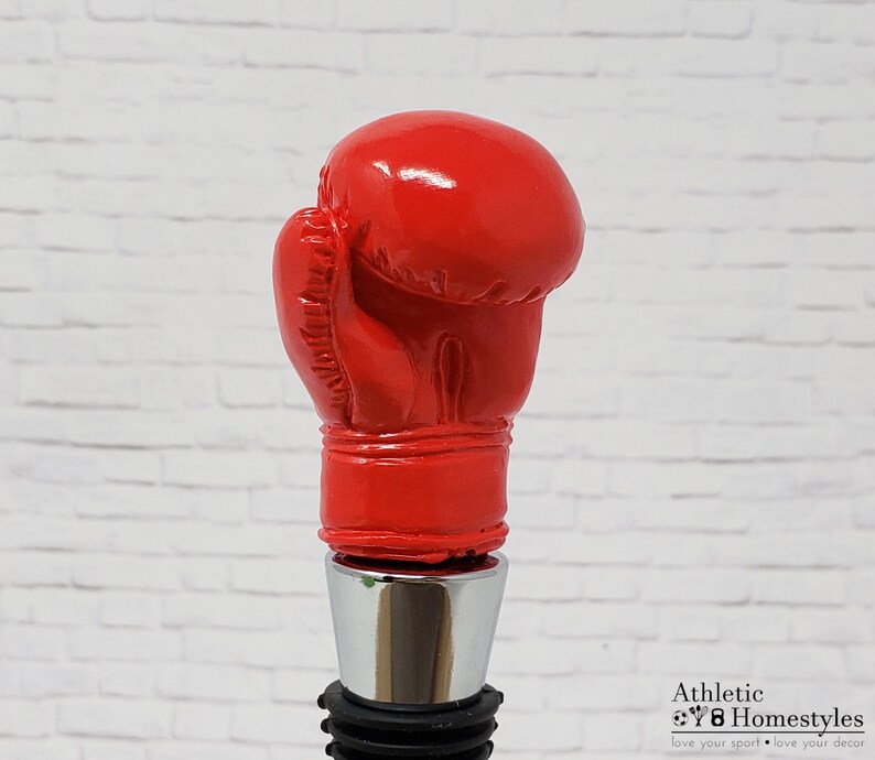 Boxing Glove Wine Bottle Stopper - Handmade Resin UFC Decor image 1