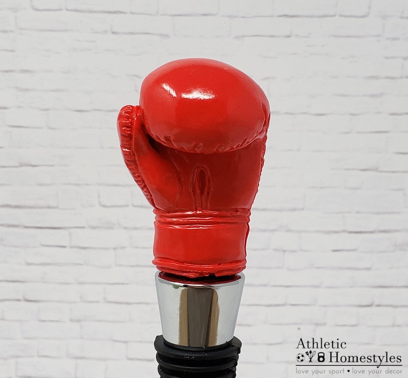 Boxing Glove Wine Bottle Stopper - Handmade Resin UFC Decor image 2