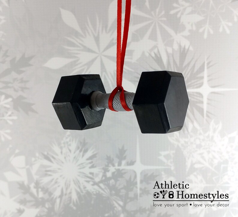 Dumbbell Christmas Ornament / Car Mirror Charm Hanging | Etsy