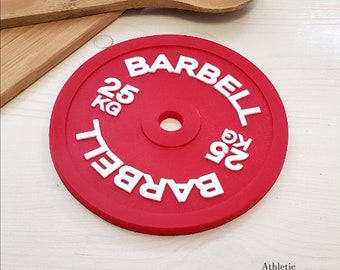 Barbell Silicone Trivet - Barbell Shaped Hair Straightener Mat - Non-slip silicone hot pad - drink coaster - spoon rest - Crossfit Hot Pad