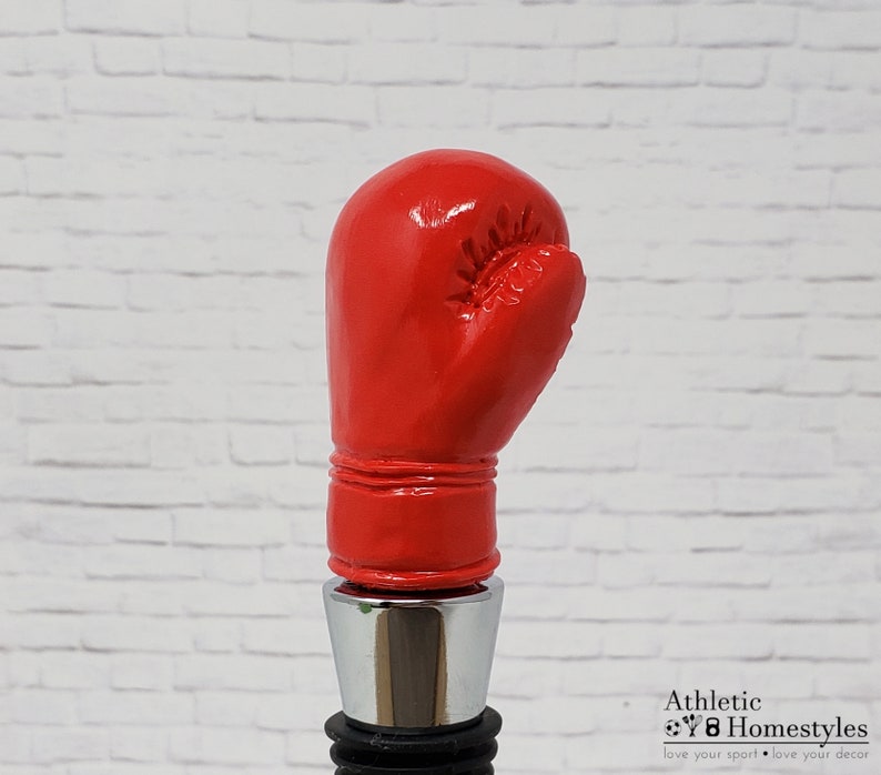 Boxing Glove Wine Bottle Stopper - Handmade Resin UFC Decor image 4
