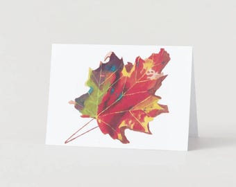 Fall Leaf Blank Greeting Card