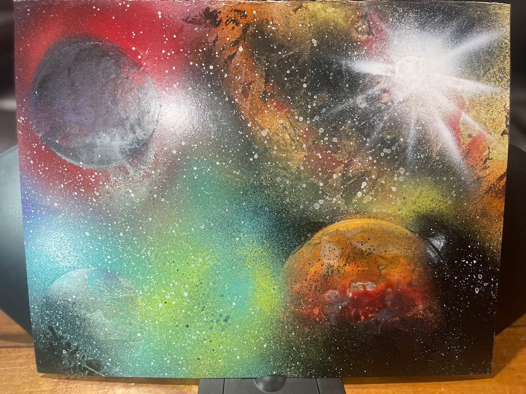 Solar Nebula / Spray Paint Art / Galaxy / Spraypaint Art / Etsy
