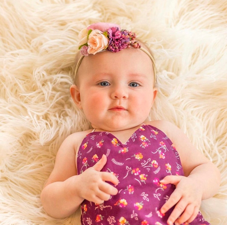 Lilac Purple Baby Headband Flower Girl Headband Flower Etsy