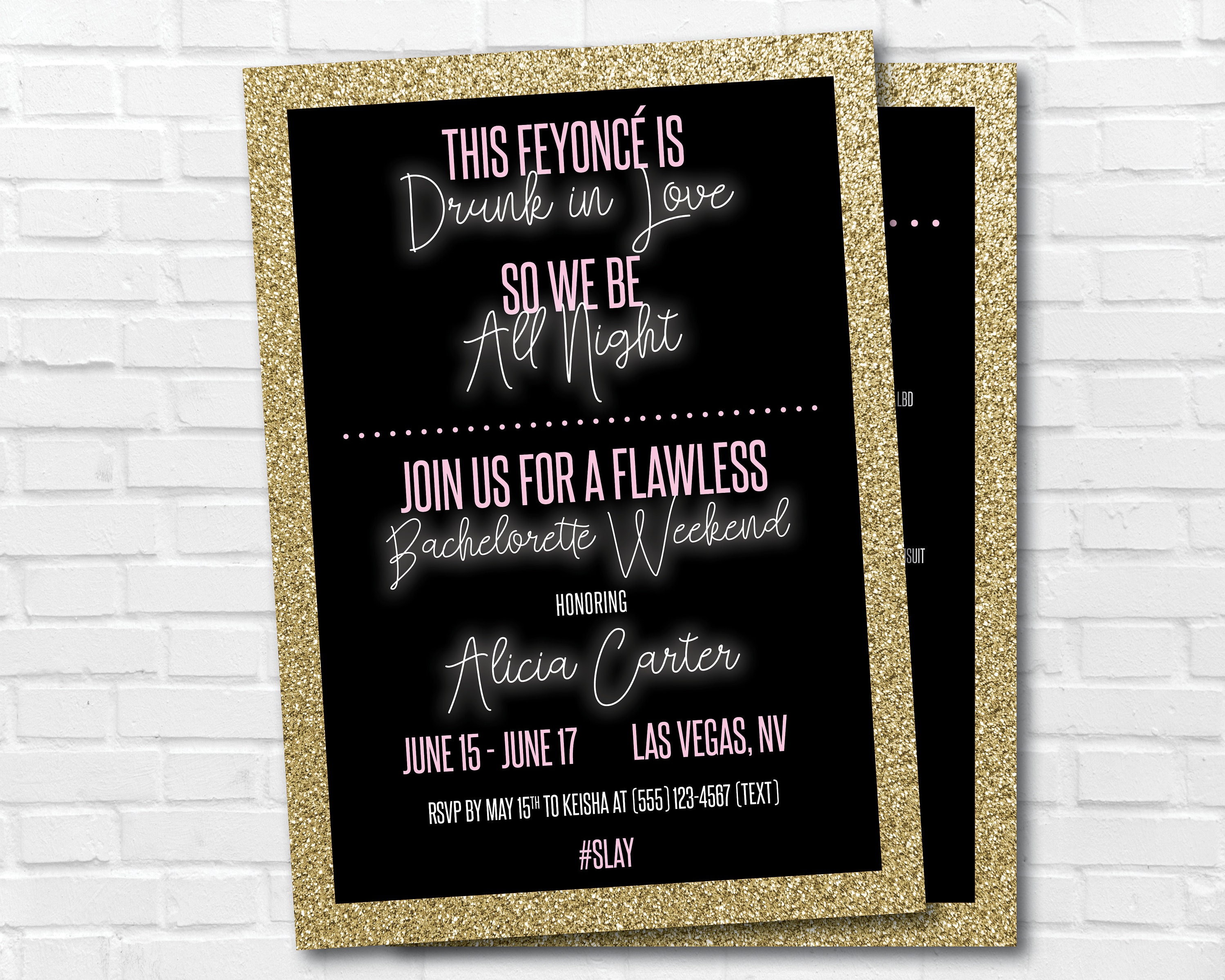 BEYONCE BACHELORETTE PARTY Invitation Beyonce Bachelorette - Etsy Australia
