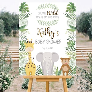 SAFARI BABY SHOWER Welcome Sign, Jungle Baby Shower Sign, Animal Shower Sign, Giraffe Baby Shower, Elephant Baby Shower, Safari Decorations