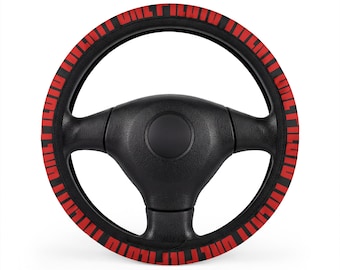 Twenty One Pilots Logo Typography Steering Wheel Cover | Black and Red Car Accessory
