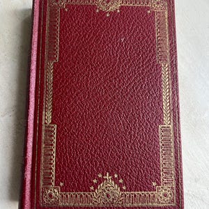 Antique Red Leather Book: U.S. History Index, Gold Embossed Cover