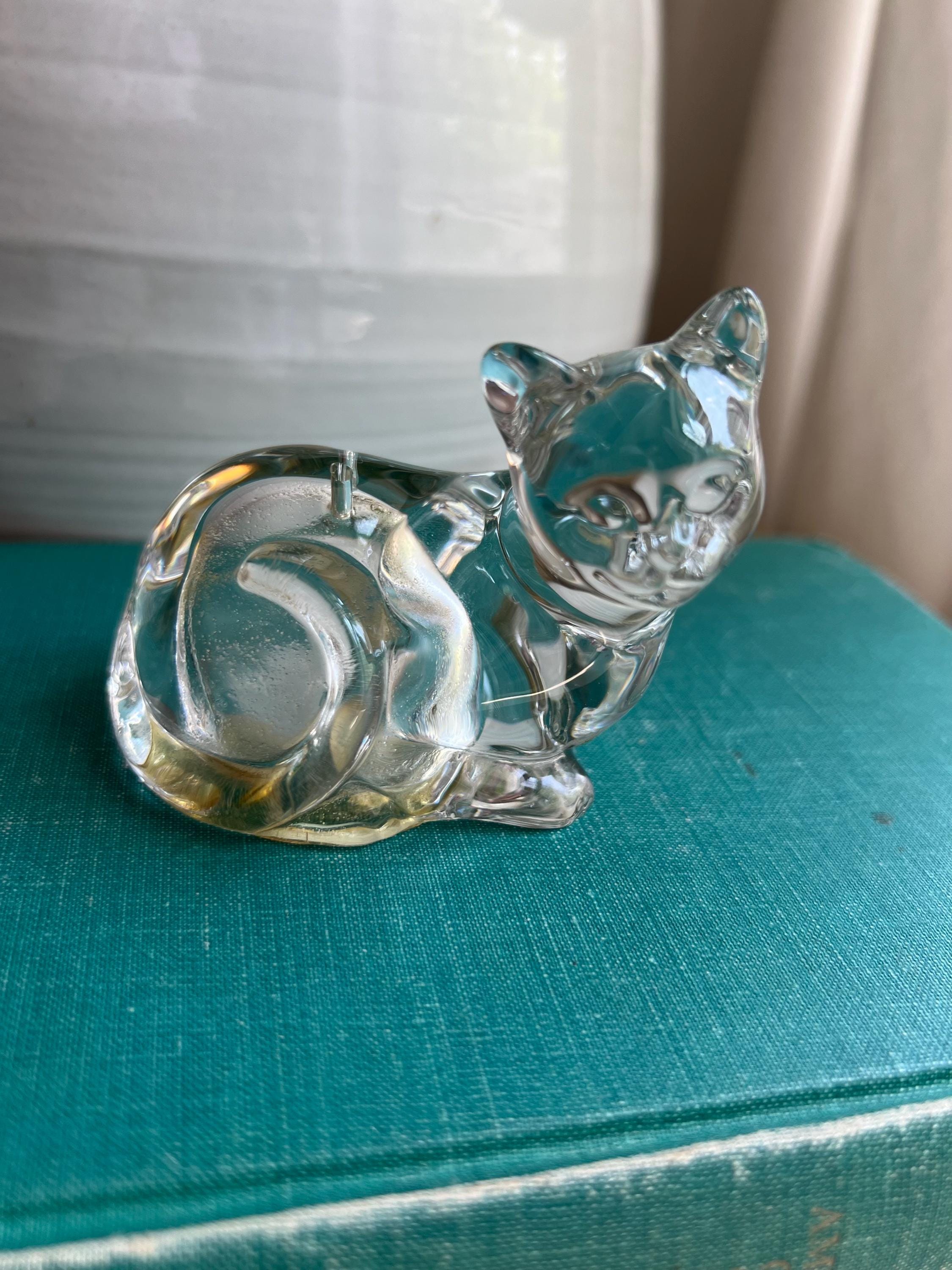 レノックス　2002クリスタル フィギュアcat Lenox Crystal Kitty Cat with Kitte Figurine Full Lead